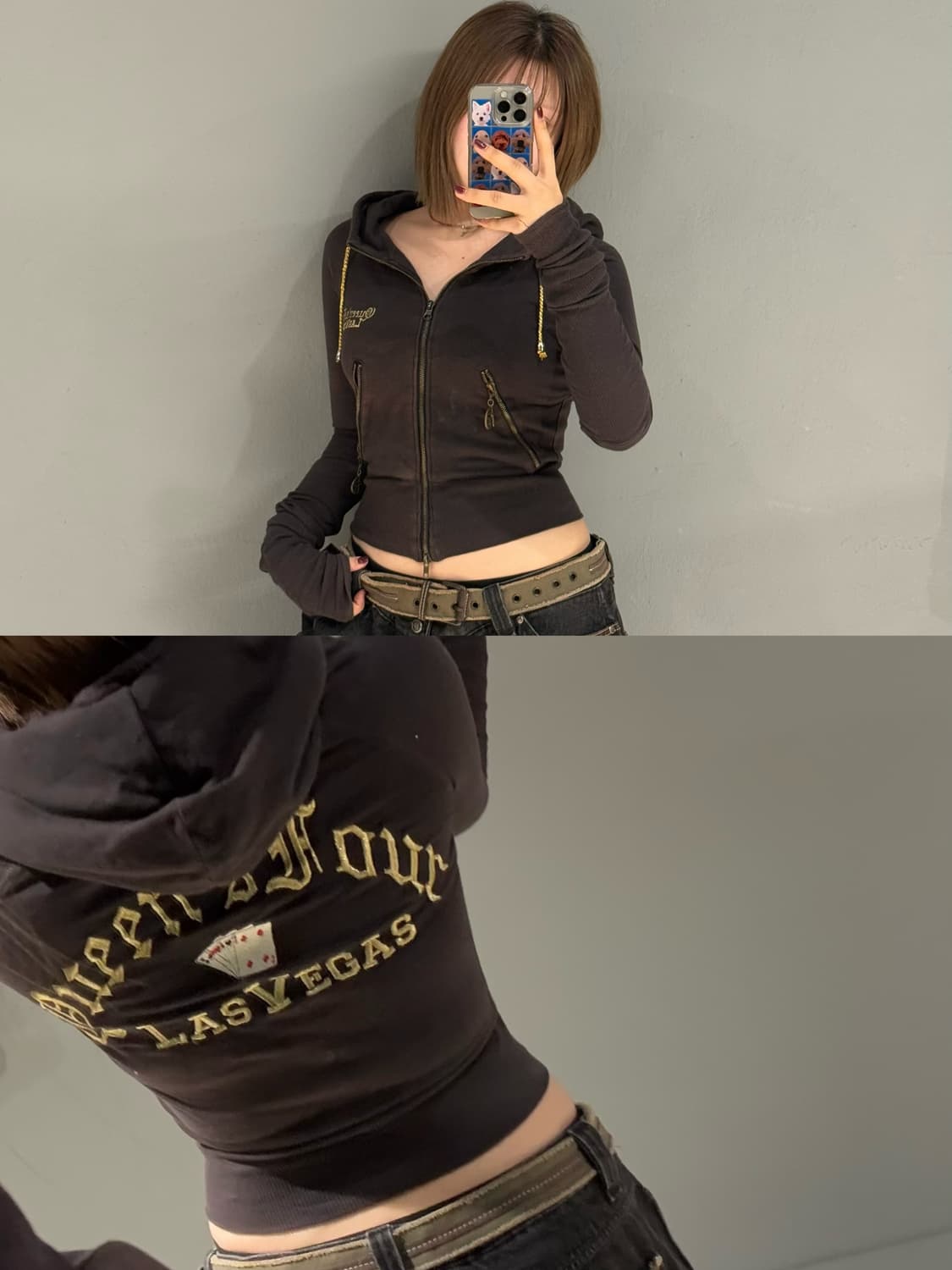 D.I.A back lettering 2-way hood zip-up 상품이미지1