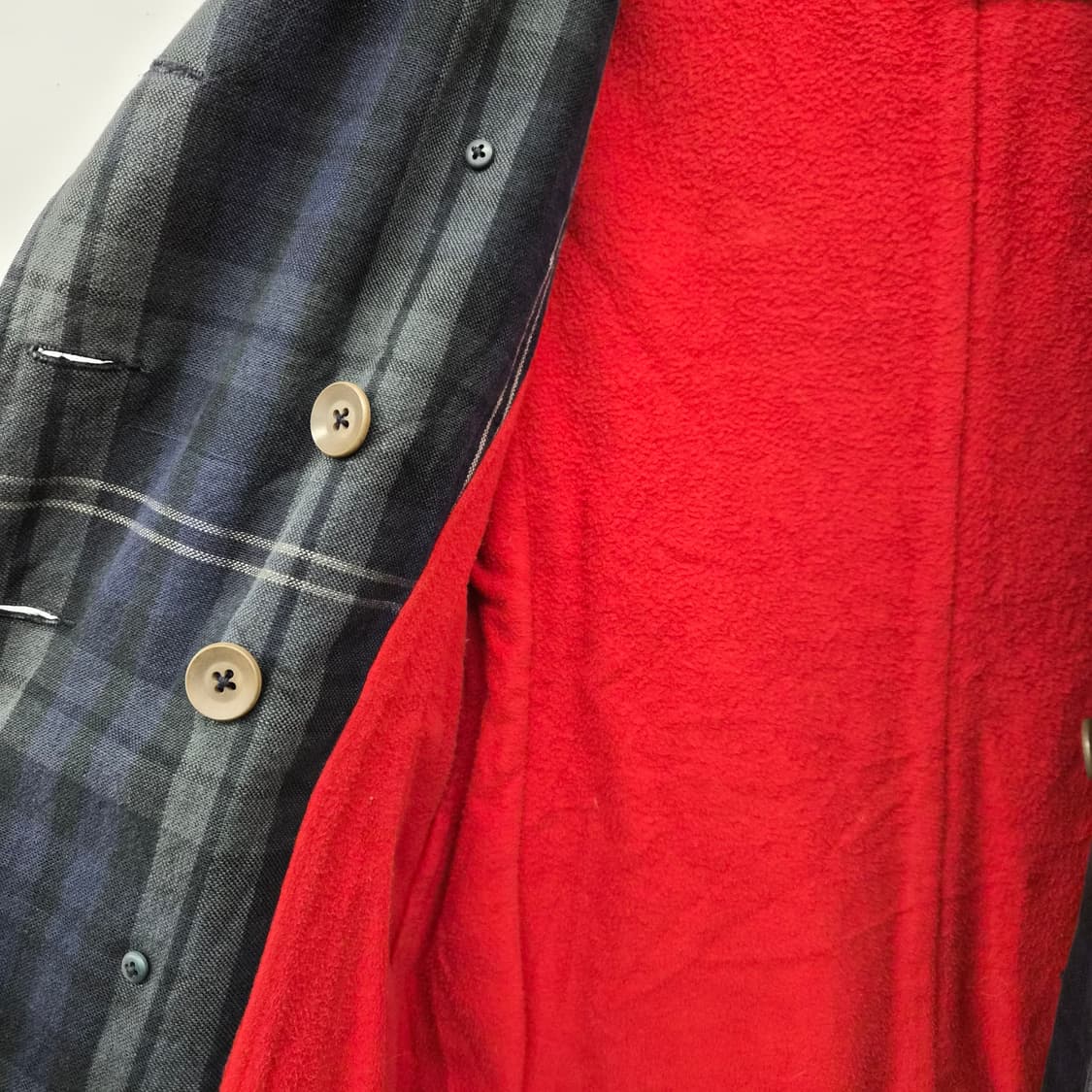 45RRPM 체크 코듀로이 카라 더블 코트 여성 S 상품이미지5