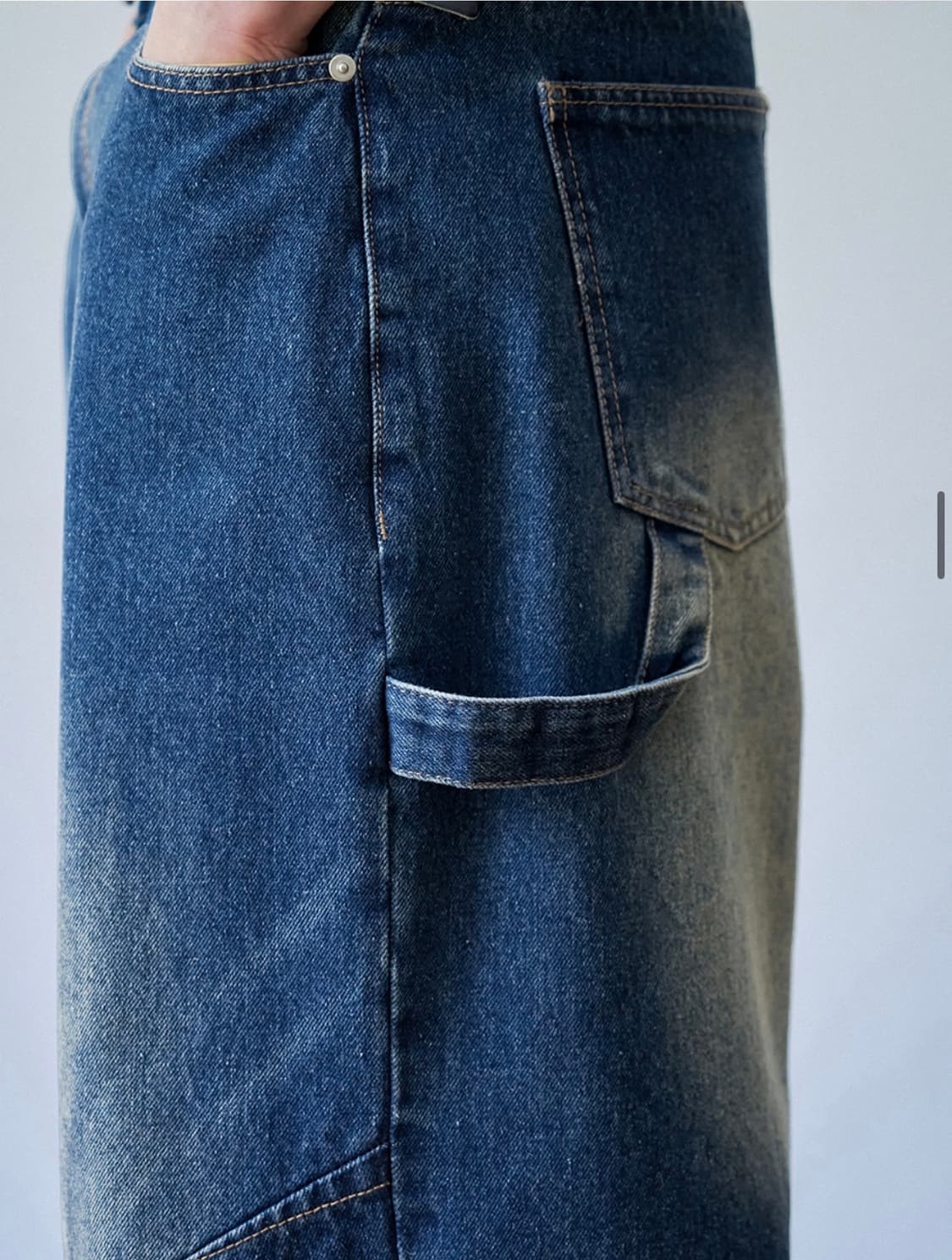 (새상품)(L)아워데이즈 어셈블 와이드 벌룬 데님 팬츠 DEEP BLUE 상품이미지8