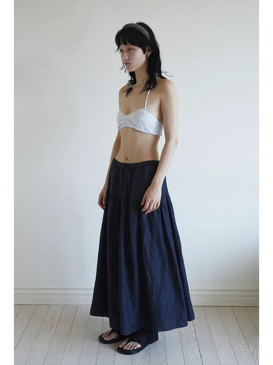 데어드 WAVE YOKE SHIRRING SKIRT 상품이미지4