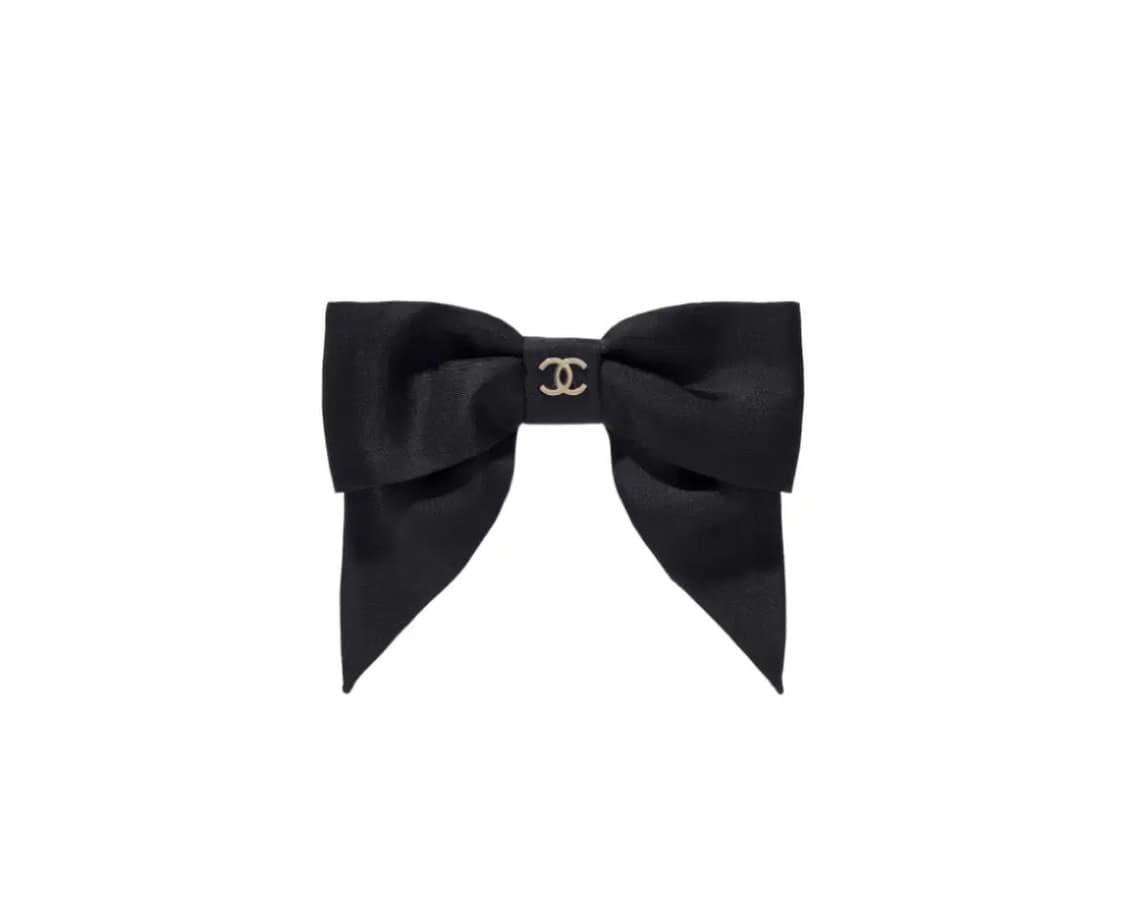 샤넬 리본 모양 바레뜨 헤어핀 실크 트윌 & 블랙 골드 상품이미지1