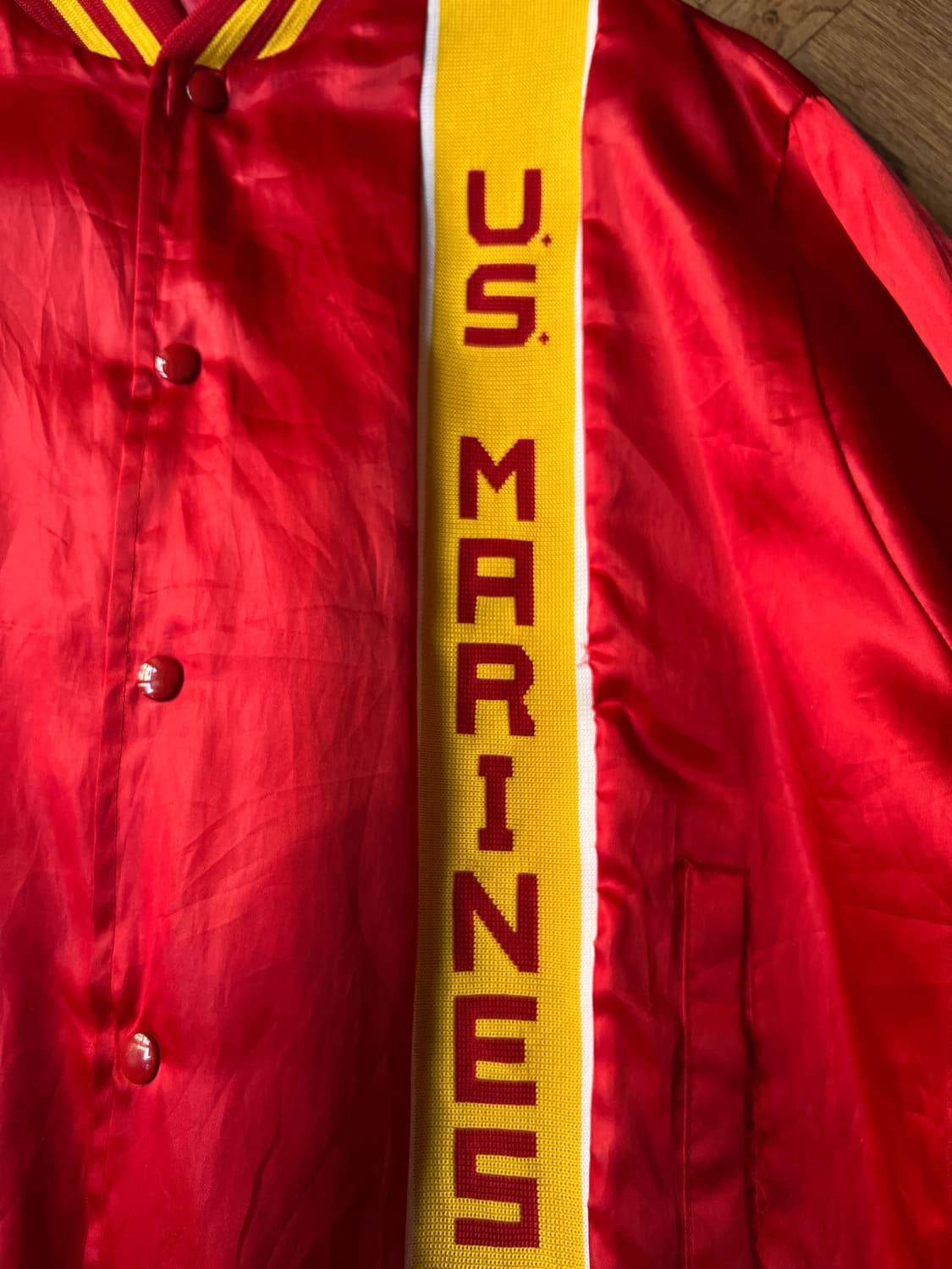 [XL]90's USA Made USMC 미 해병대 나일론 바시티 자켓 상품이미지4