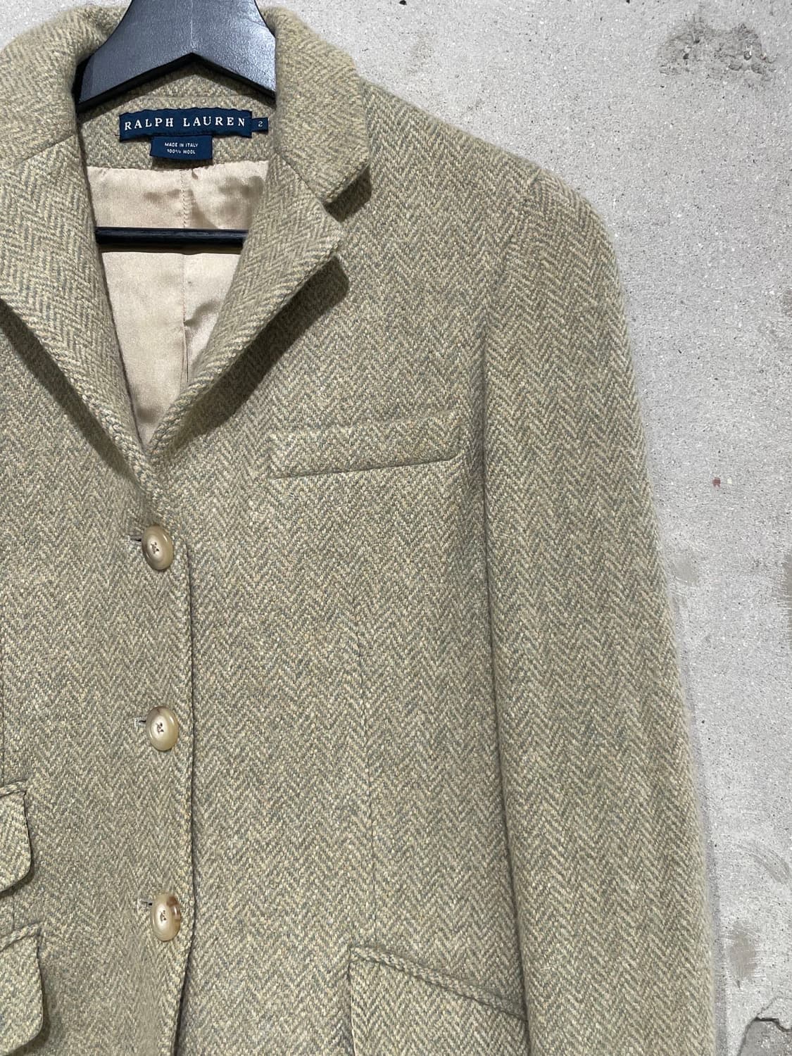  랄프 로렌 티켓 포켓 헤링본 울 자켓 상품이미지3