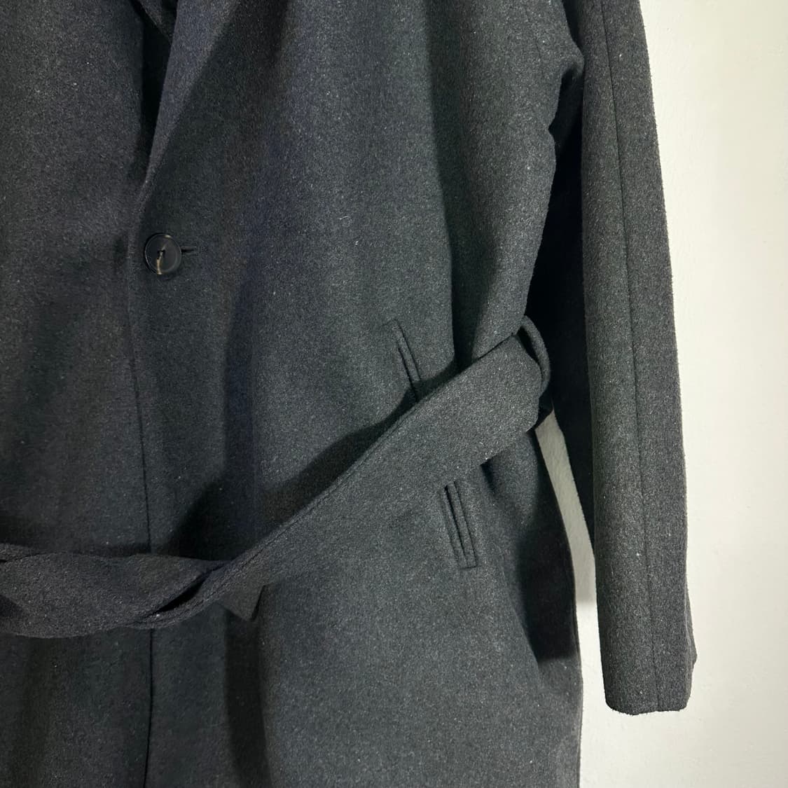 M-L MEMPHIS 차콜 로브 롱 싱글코트 상품이미지5