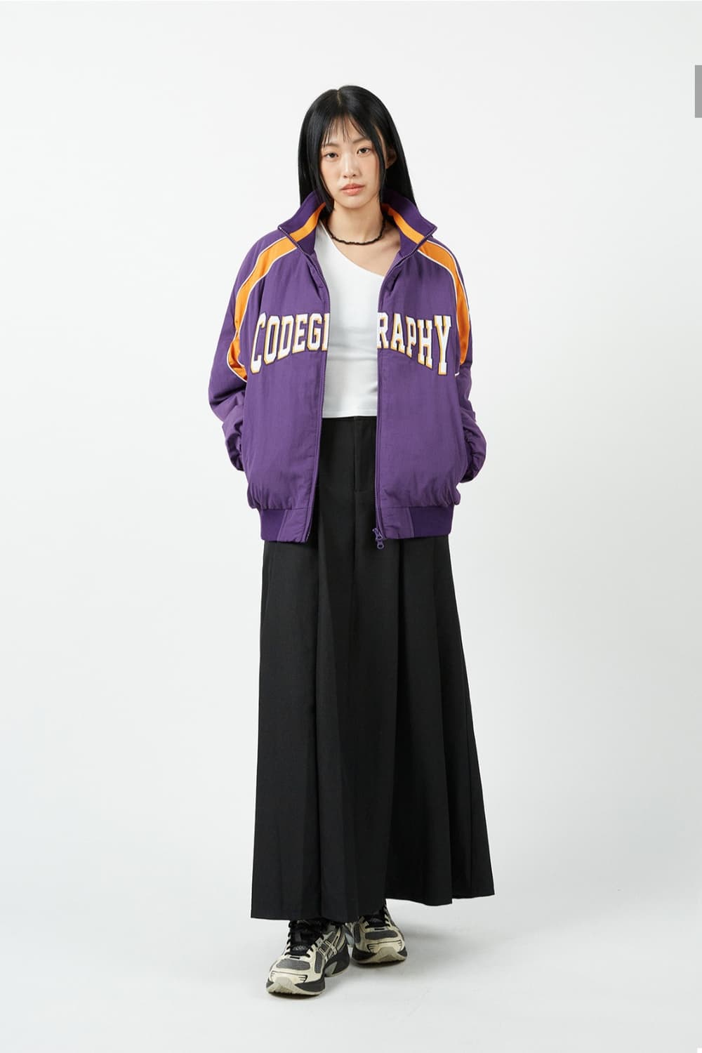 코드그라피 나일론 배색 나일론 점퍼 자켓 퍼플 L 상품이미지5