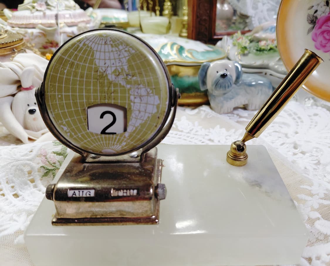 vintage)1950~60s 빈티지  만년 달력 펜꽂이 상품이미지2