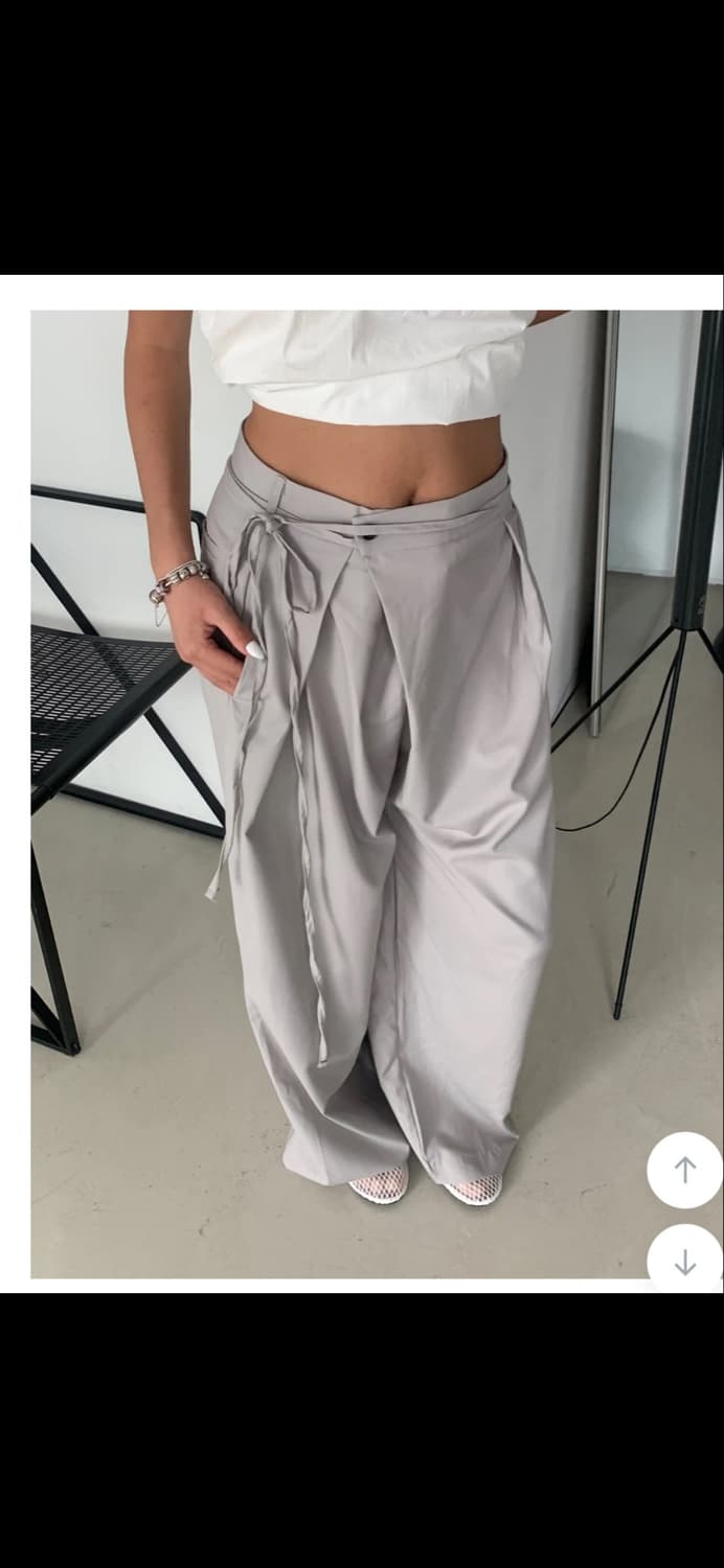 와이드 랩 슬랙스 (베이지/그레이) 상품이미지6