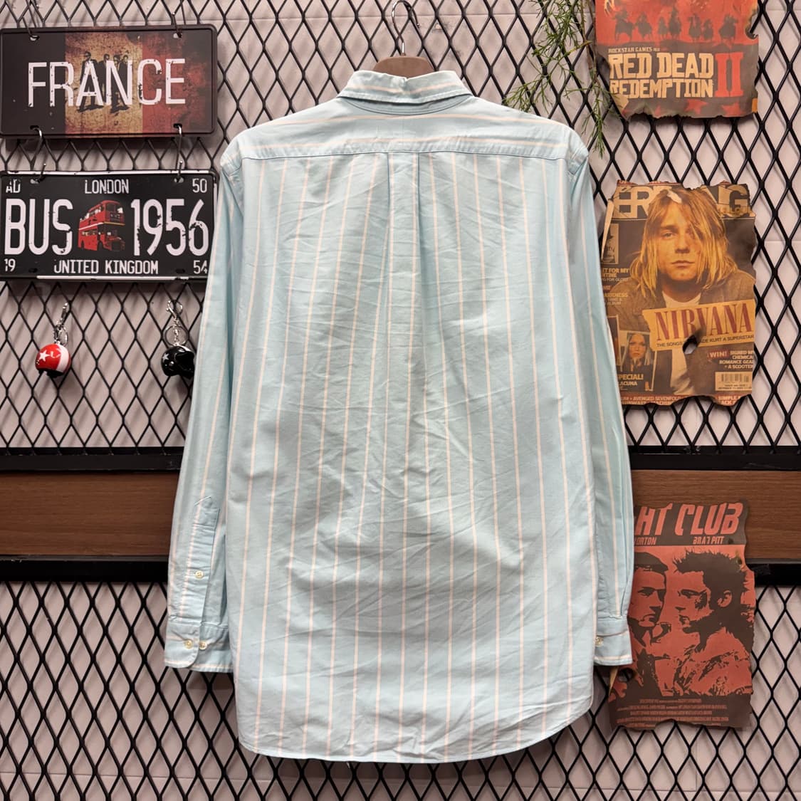 폴로 랄프로렌 스트라이프 긴팔 셔츠 멀티포니 로고 포인트 민트 상품이미지2