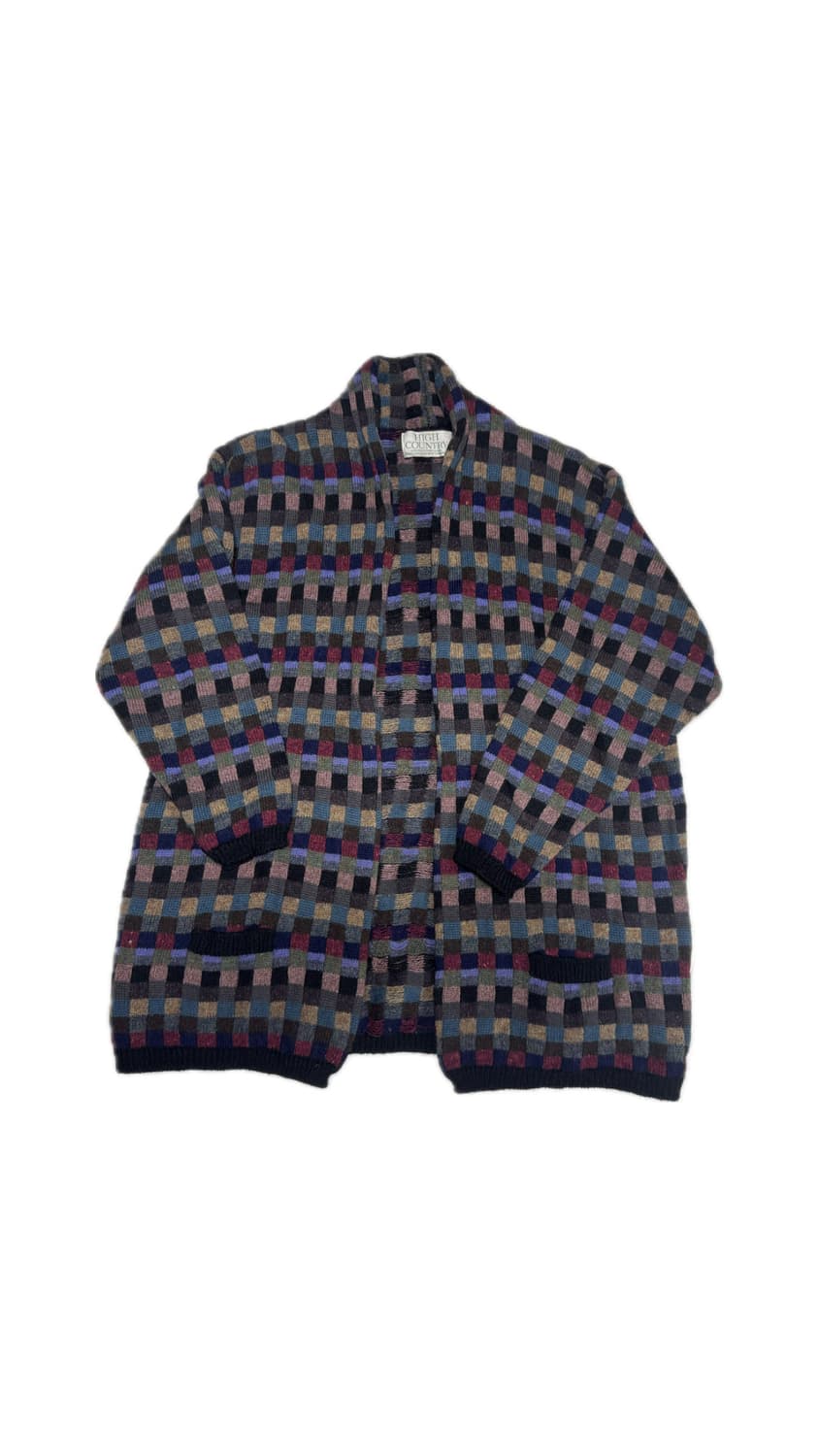 체크 니트 가디건 상품이미지1