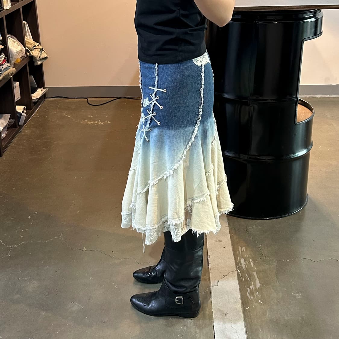 페어리 레이스 아일렛  미디스커트 상품이미지2