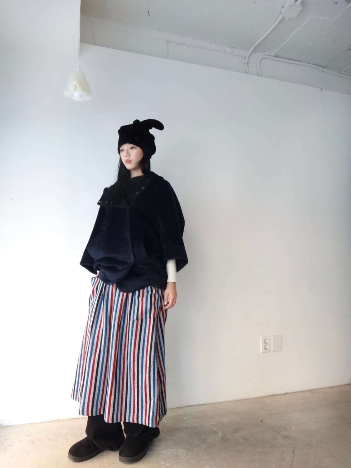 Panel stripe pocket warm skirt  상품이미지5