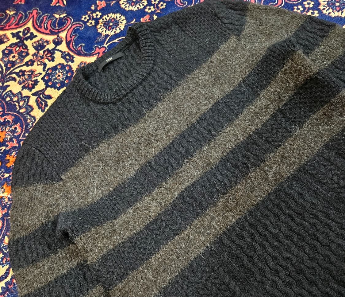 시스템(System) 알파카 양모 혼방 스트라이프 숄 스트렙 니트 상품이미지2