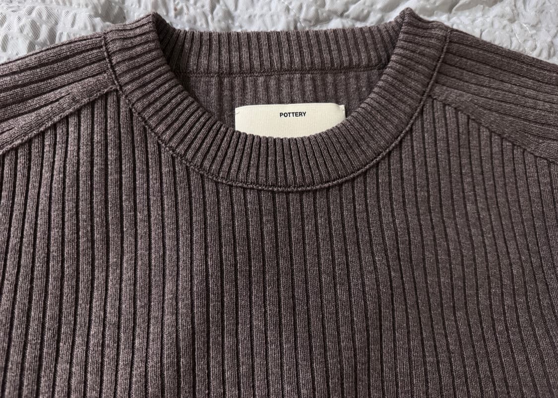 포터리 코튼 실크 크루넥 니트 모카브라운 1사이즈 상품이미지4