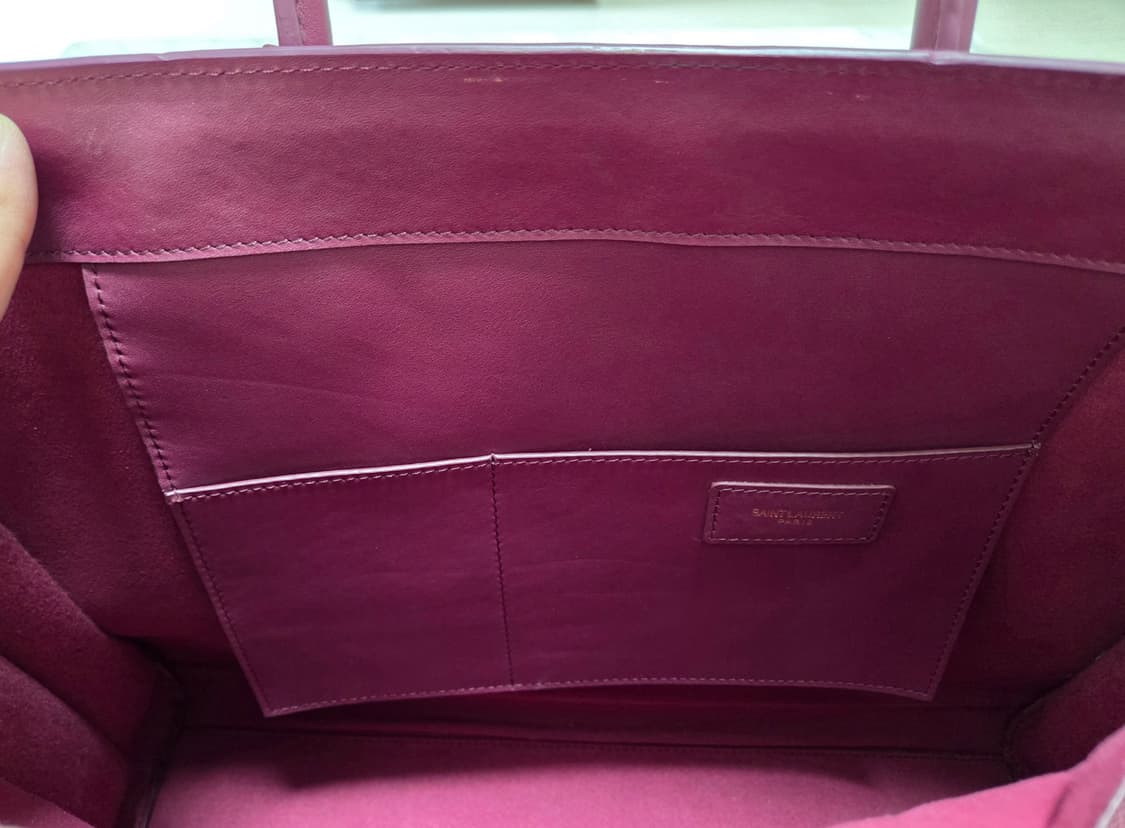 생로랑 버건디 레더 토트백 상품이미지8