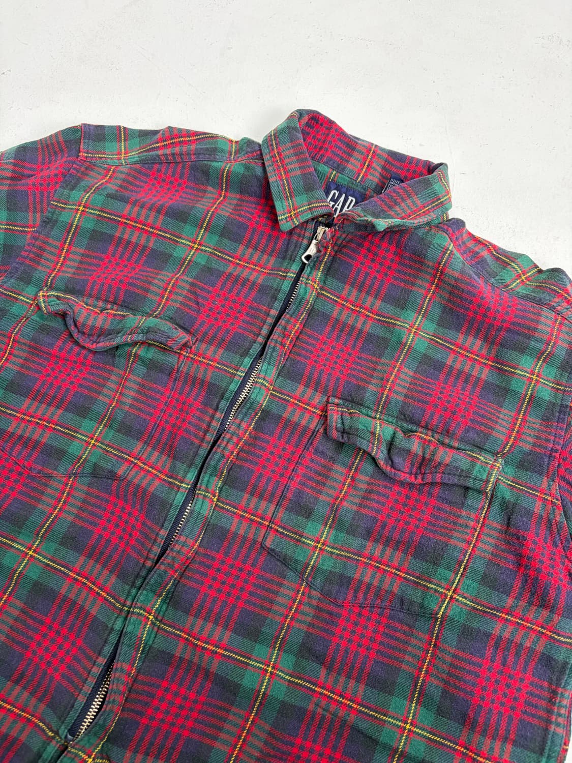 90s Gap Plaid Zip Up Shirt (red/green) 상품이미지5