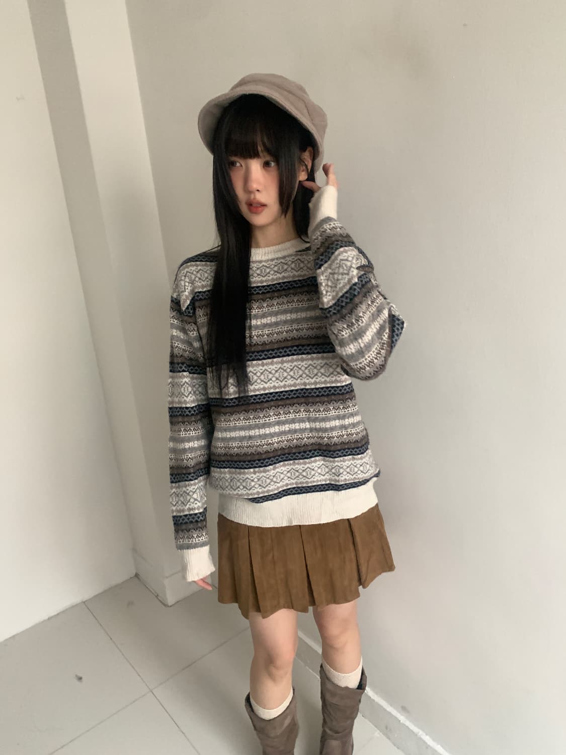 Belka Corduroy Pleats Skirt 상품이미지2