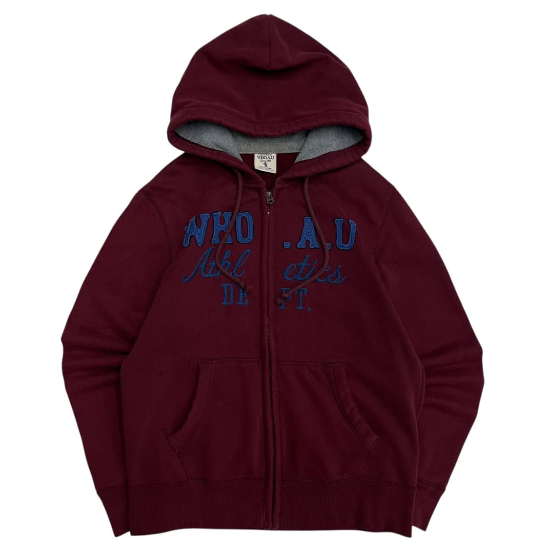 후아유 베이비블루 센터로고 와인 후드집업 XL 상품이미지2