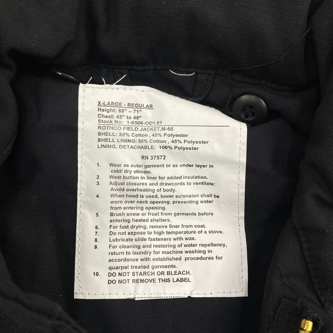 로스코 M-65 필드 자켓 블랙 (108) 상품이미지6
