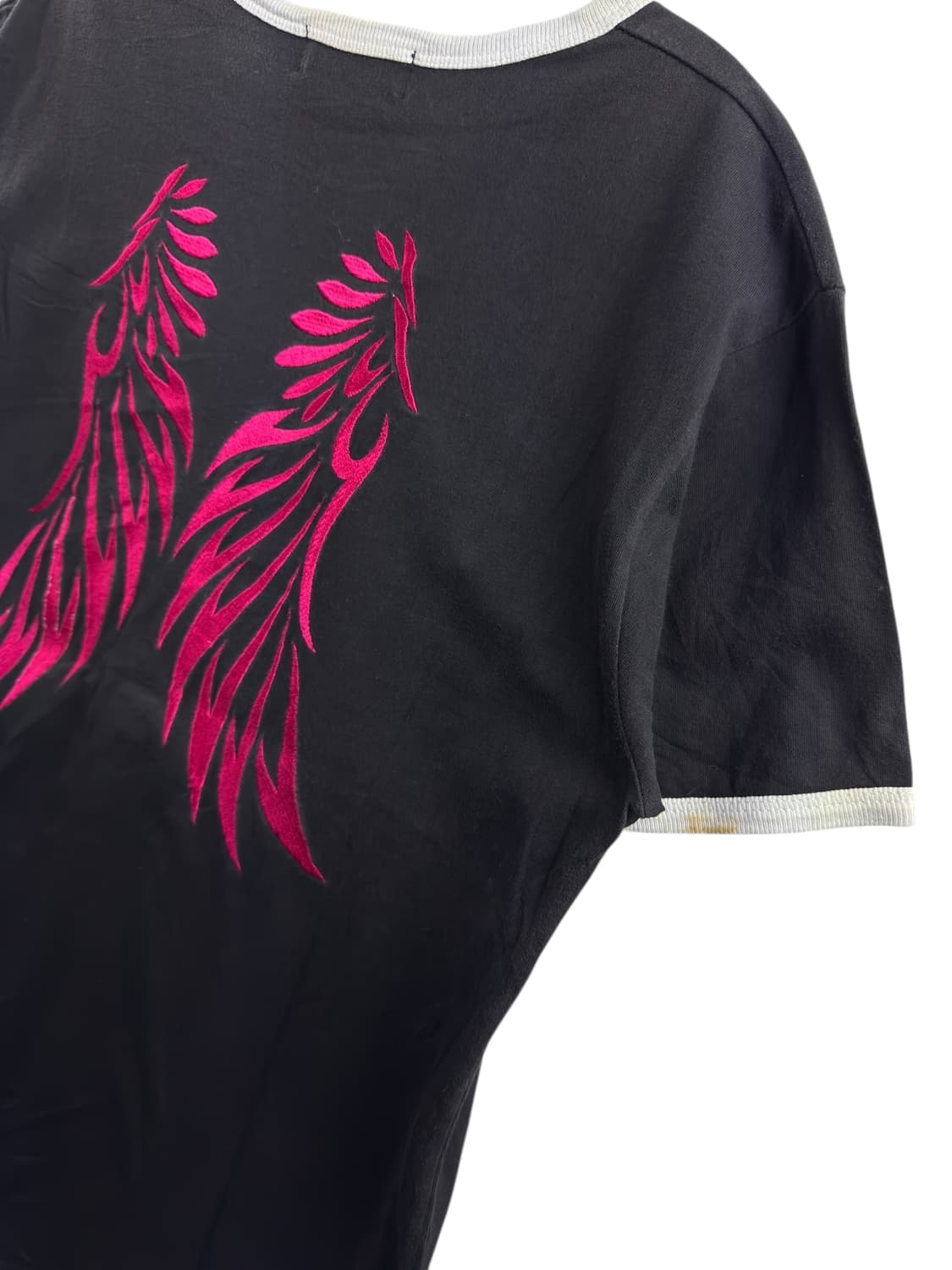 JPN 갸루 Y2K 핑크자수 슬리브1324 상품이미지5