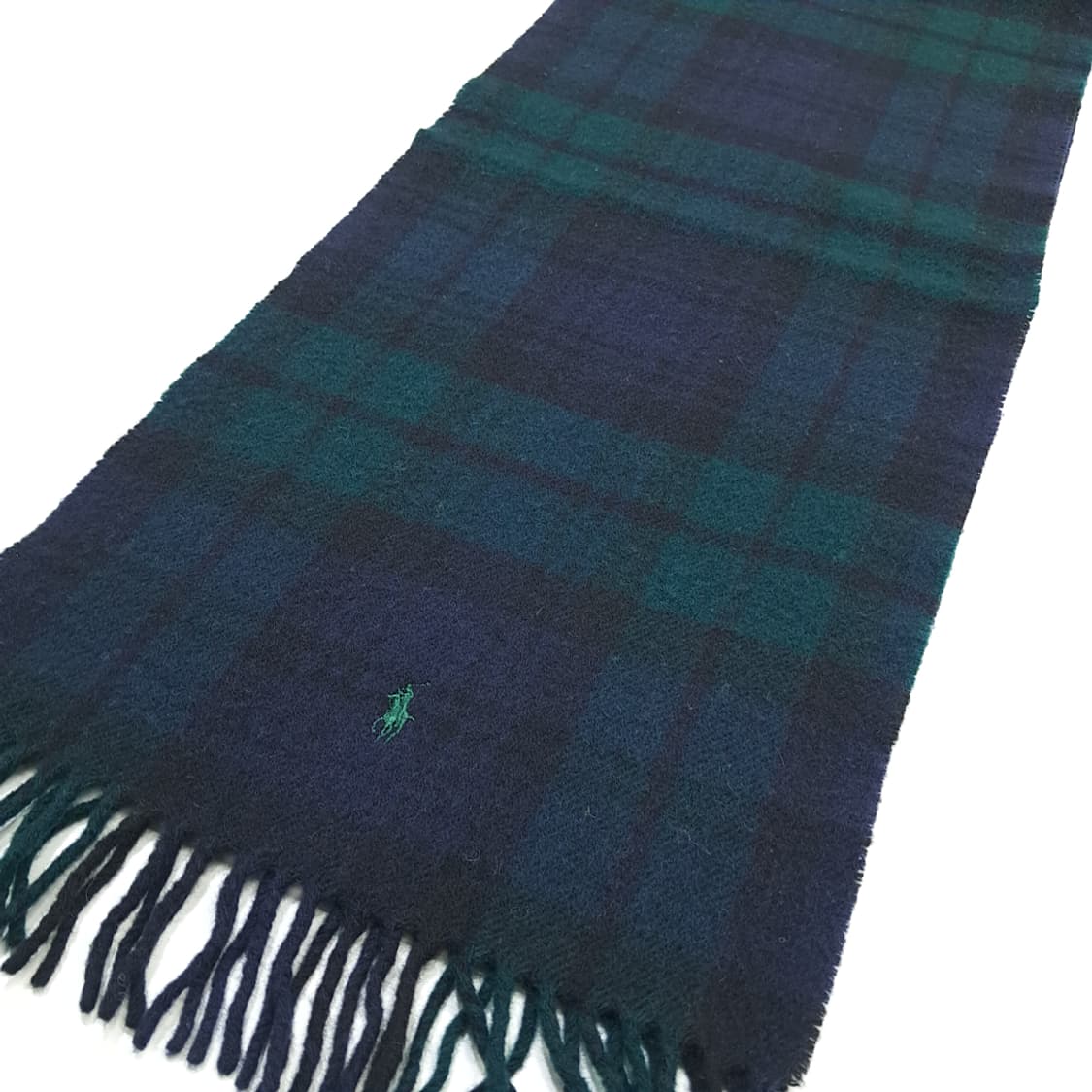 MX324 폴로 랄프로렌 클래식 블랙워치 타탄체크 램스울 목도리 머플러 상품이미지2