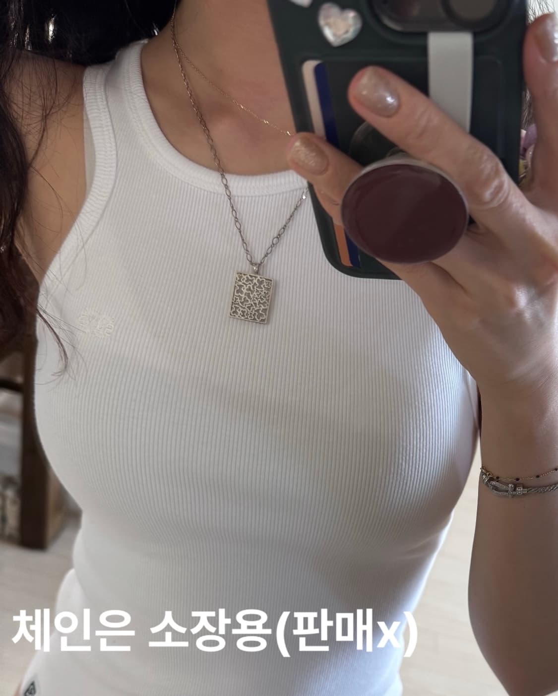 정품 TOUS 토스 곰돌이패턴 순은 실버 팬던트 목걸이 제이에스티나 상품이미지3