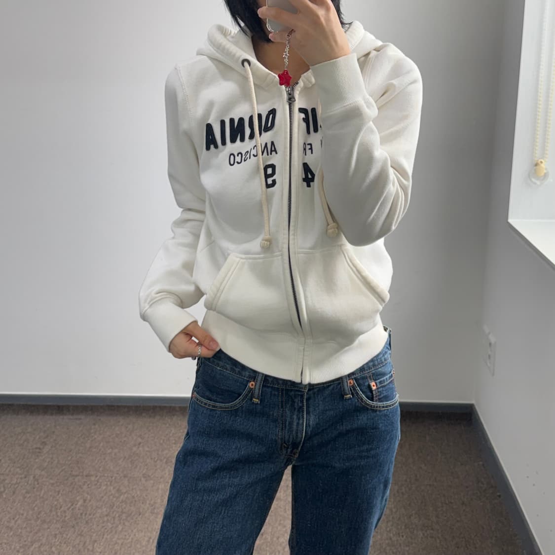 Who A U 후아유 아이보리 후드집업 상품이미지1