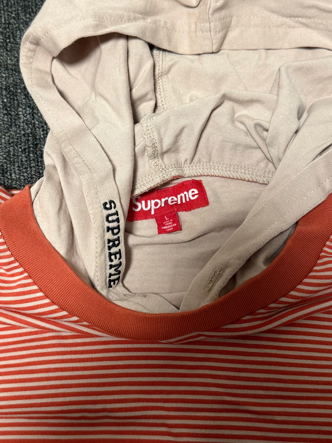 [L] 슈프림 레이어드 후드 롱슬리브 탑 탄 - 24SS 상품이미지2