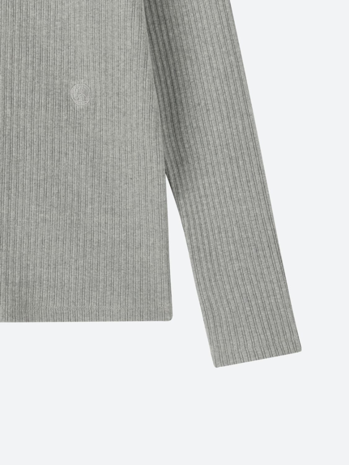 문선 유니섹스 헨리넥 리브드 티셔츠 상품이미지5