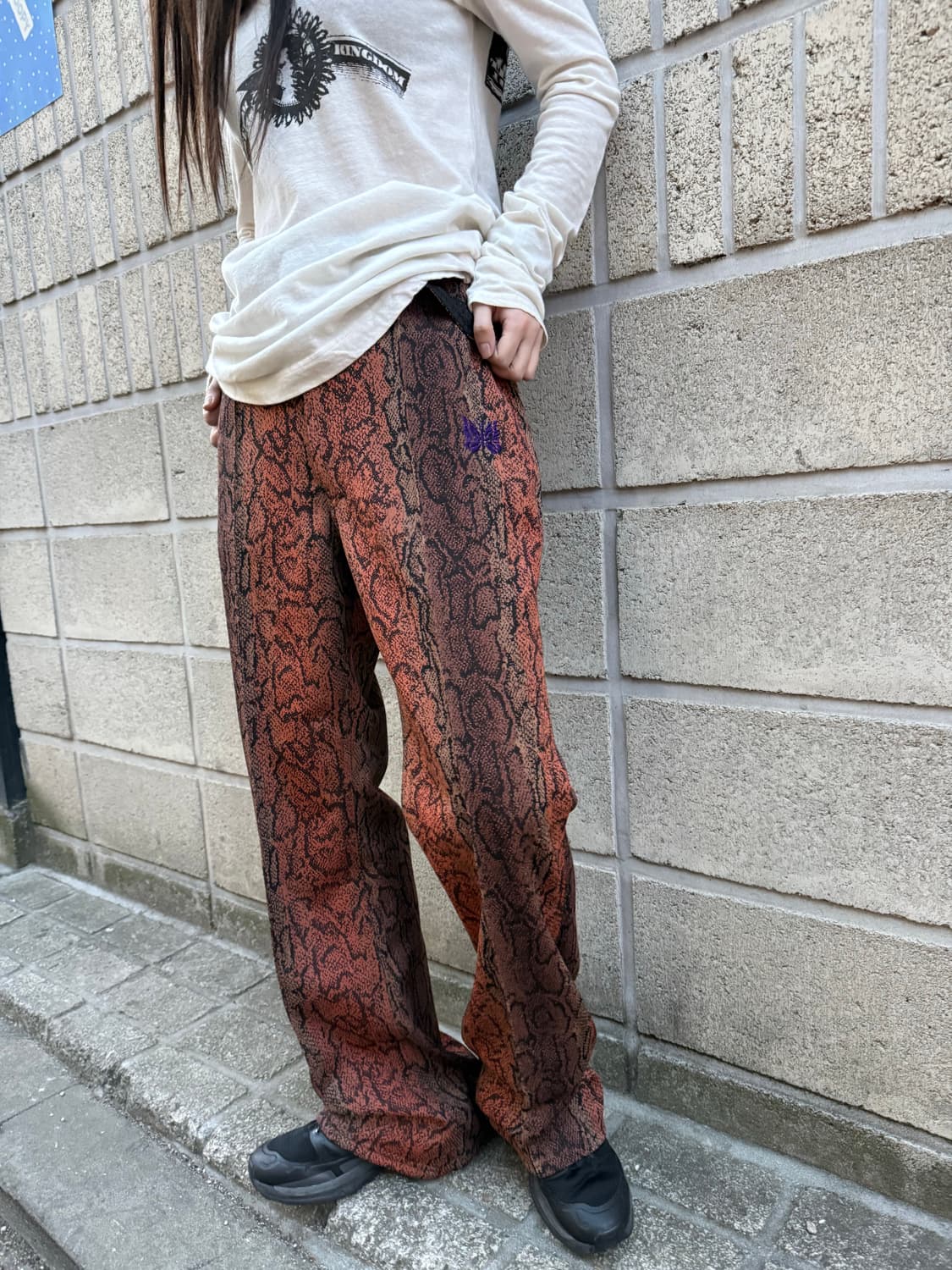 니들스 파이톤 패턴 스트레이트 트랙팬츠 상품이미지3