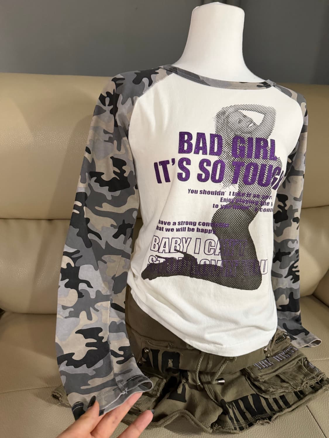 girl printing camo raglan sleeve 상품이미지5