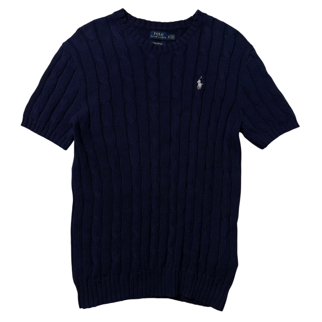 폴로 랄프로렌 케이블 반팔 니트 네이비 상품이미지1