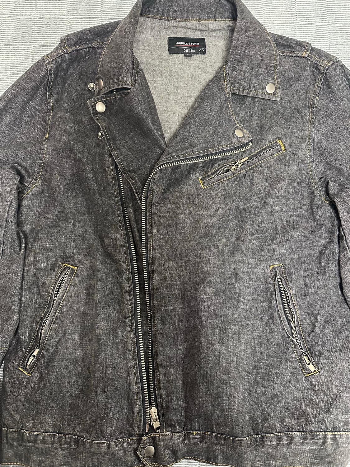 일본 빈티지 정글스톰 데님 라이더 자켓 L 상품이미지2