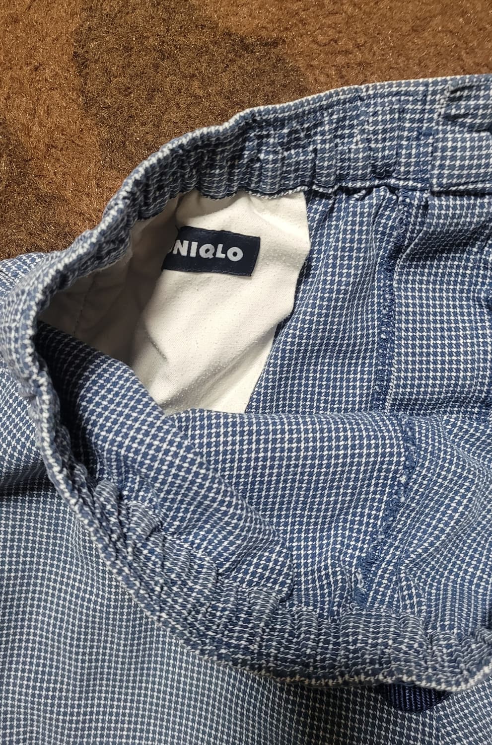 올드 유니클로 남성 블루 잔체크 반바지(30~31) 상품이미지5