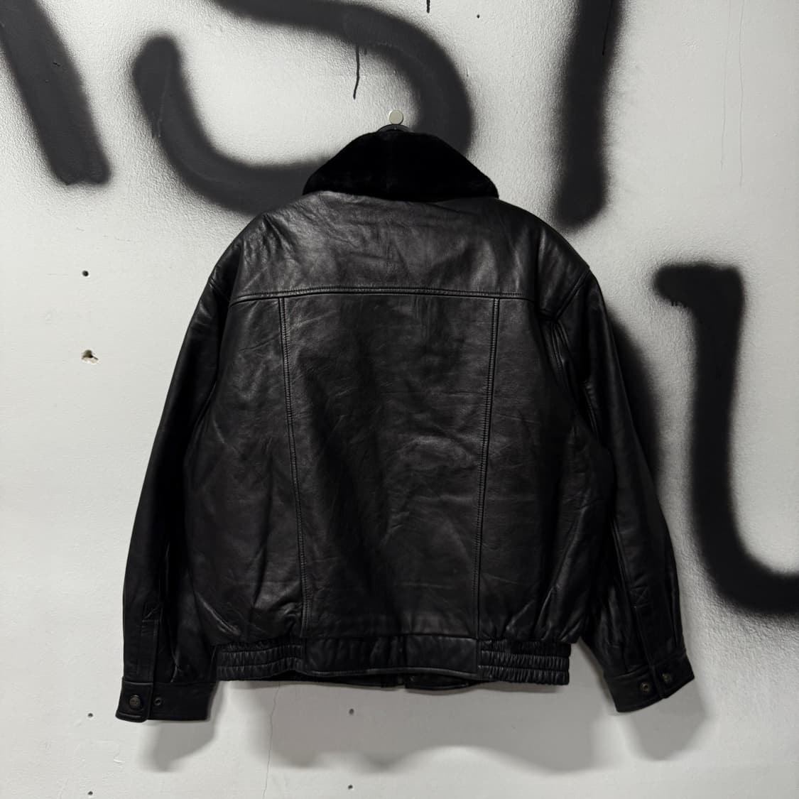 VTG 빈티지 100% 양가죽 빅사이즈 퍼 카라 탈부착 레더 자켓 상품이미지2