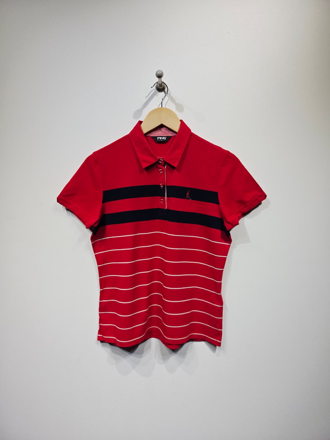 핑(PING) 컬렉션 레드 스트라이프 반팔 카라티 상품이미지2