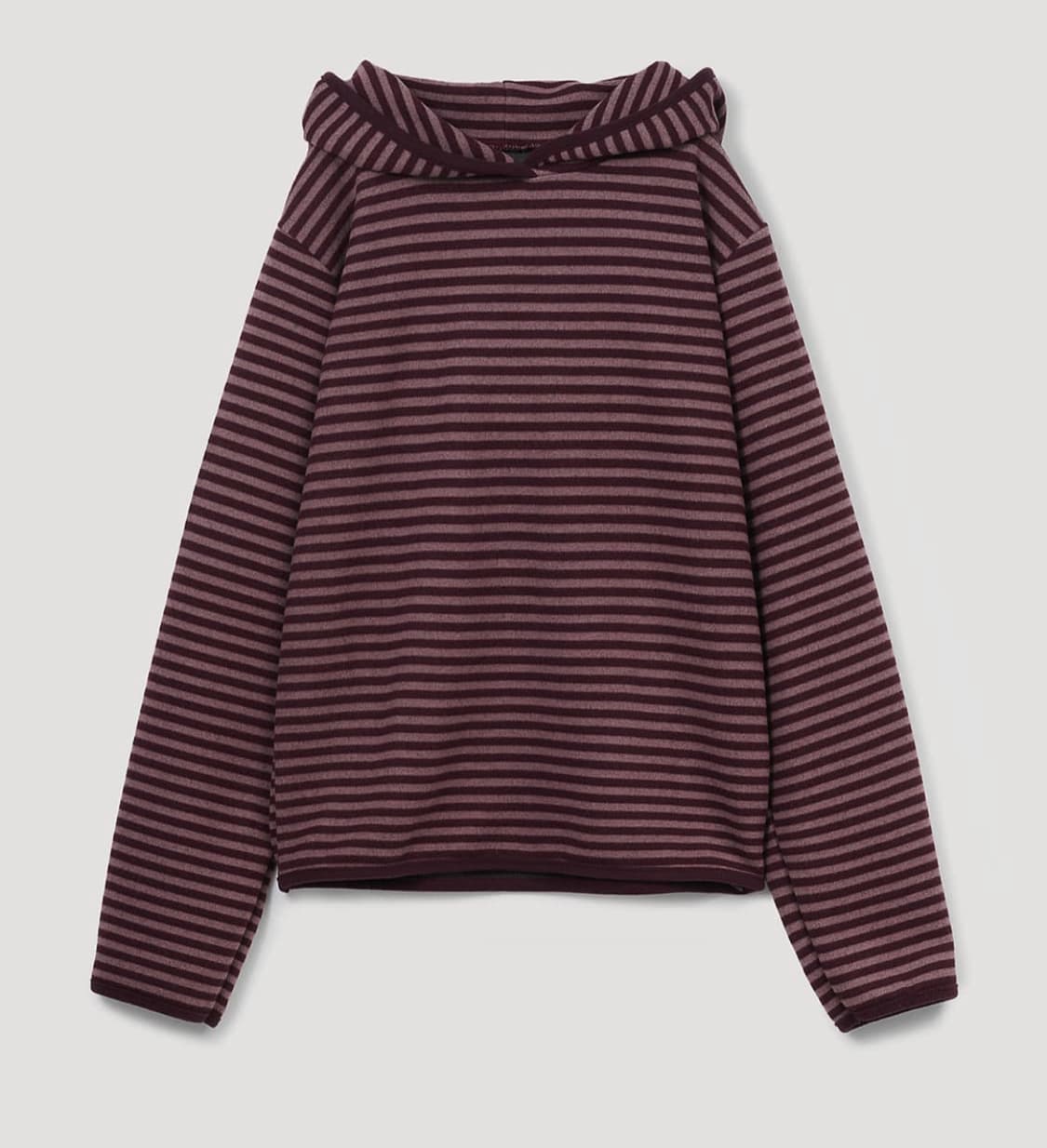 Pesto 페스토 와인색 윈터 스트라이프 후디드 탑 상품이미지1