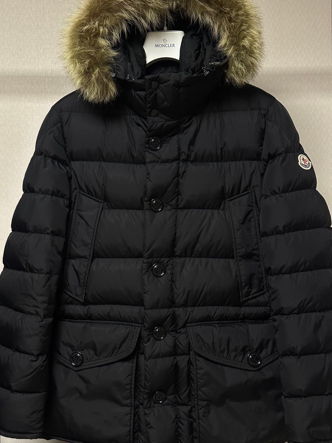 몽클레어 클루니 리얼퍼 다운 롱패딩 3(100-105) 블랙 상품이미지1