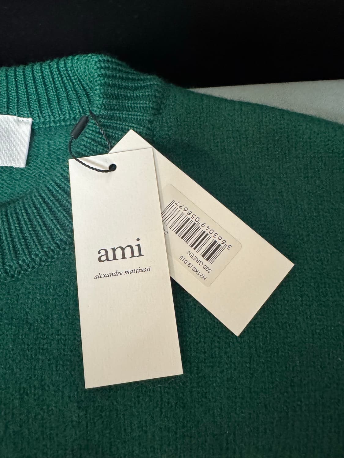 아미 인타르시아 니트 그린 M(100-105) 상품이미지2