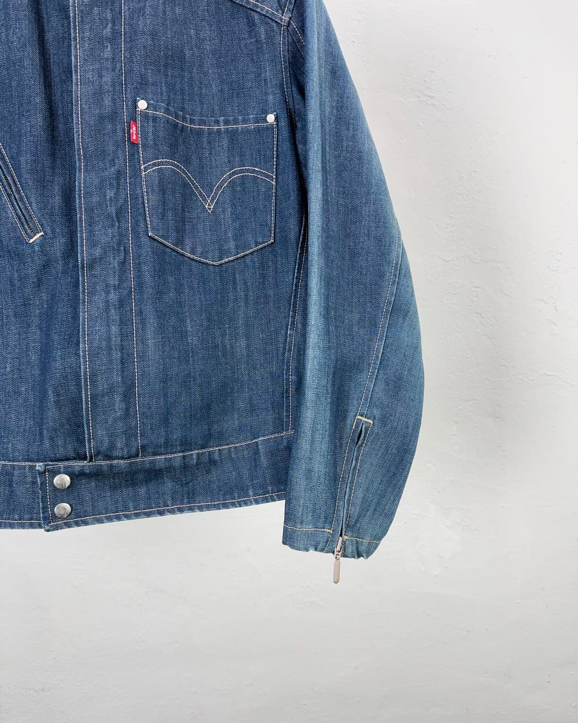 리바이스 엔지니어드 인디고 블루 엔진 데님 바이커 자켓 상품이미지5