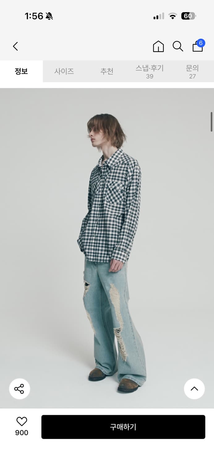 더바이닐하우스 웨스턴 체크 셔츠 S 상품이미지6