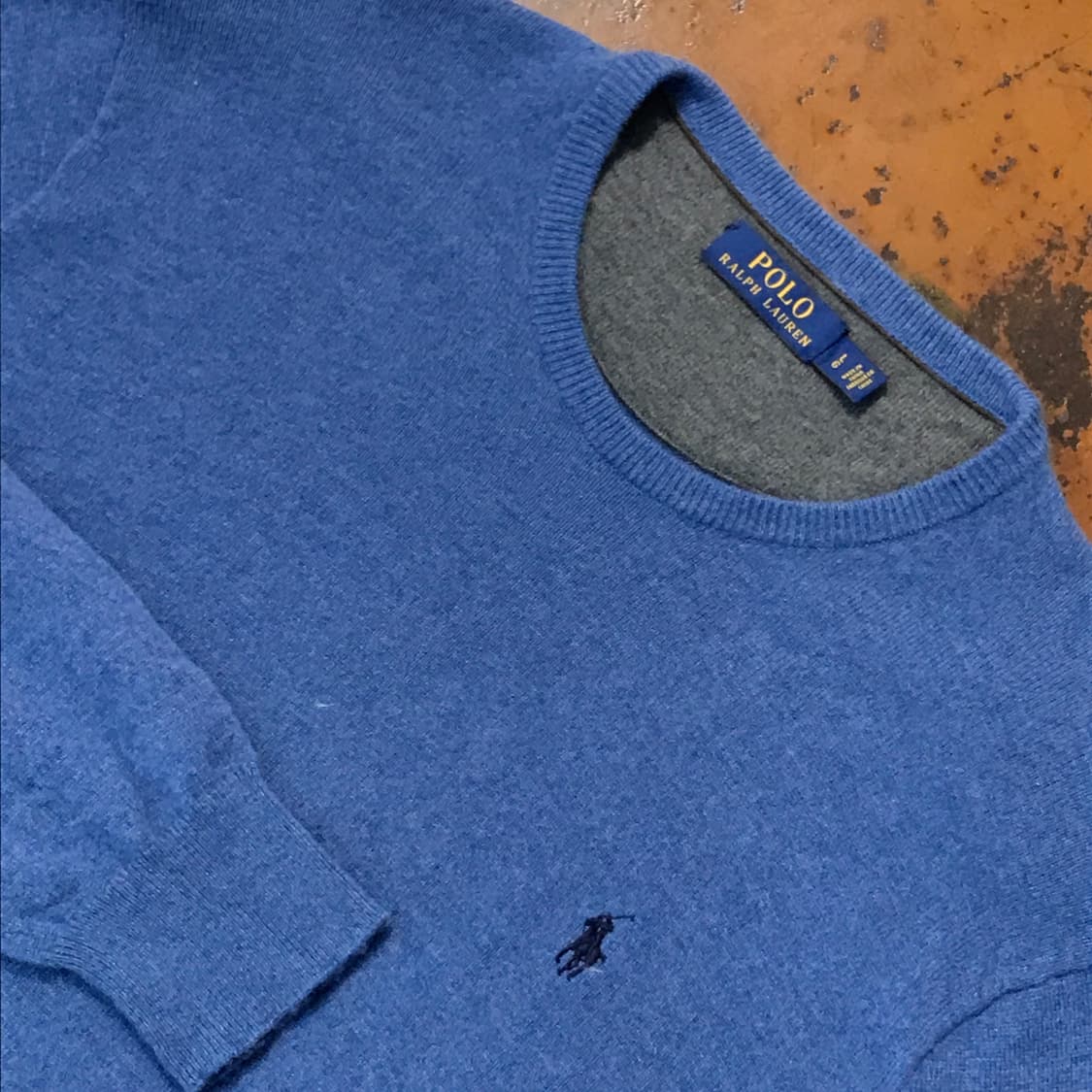 폴로랄프로렌 다크 블루 메리노 울 라운드넥 니트 남성 105 사이즈 상품이미지3