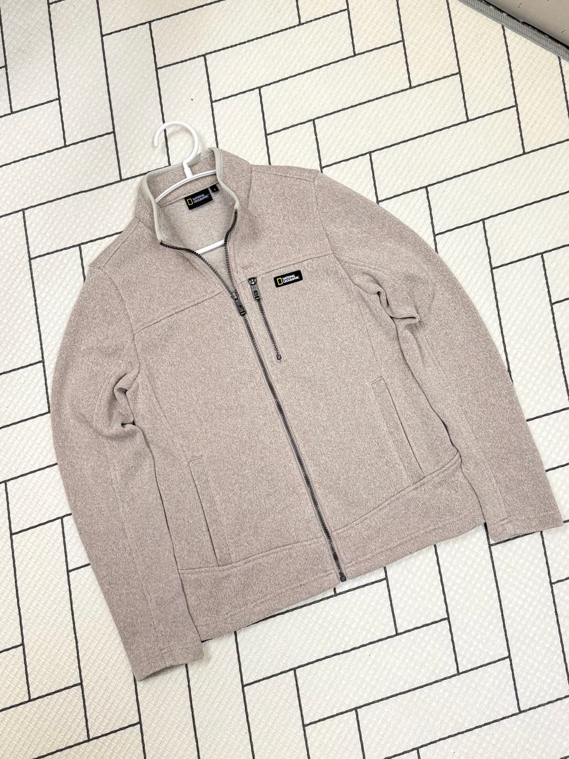 여성 90 S / 내셔널지오그래픽 후리스 집업 베이지 상품이미지1