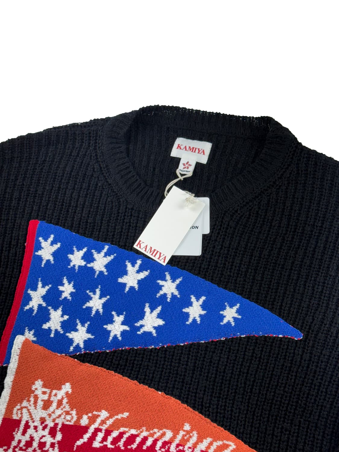 카미야 쓰리 프래그 니트 풀오버 블랙 상품이미지2