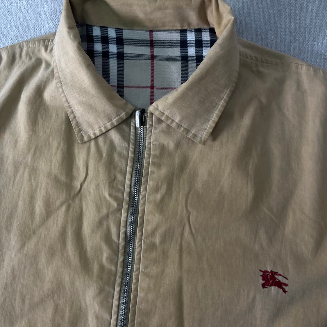100 버버리 기마로고 리버시블 노바체크 왁스 자켓 상품이미지3