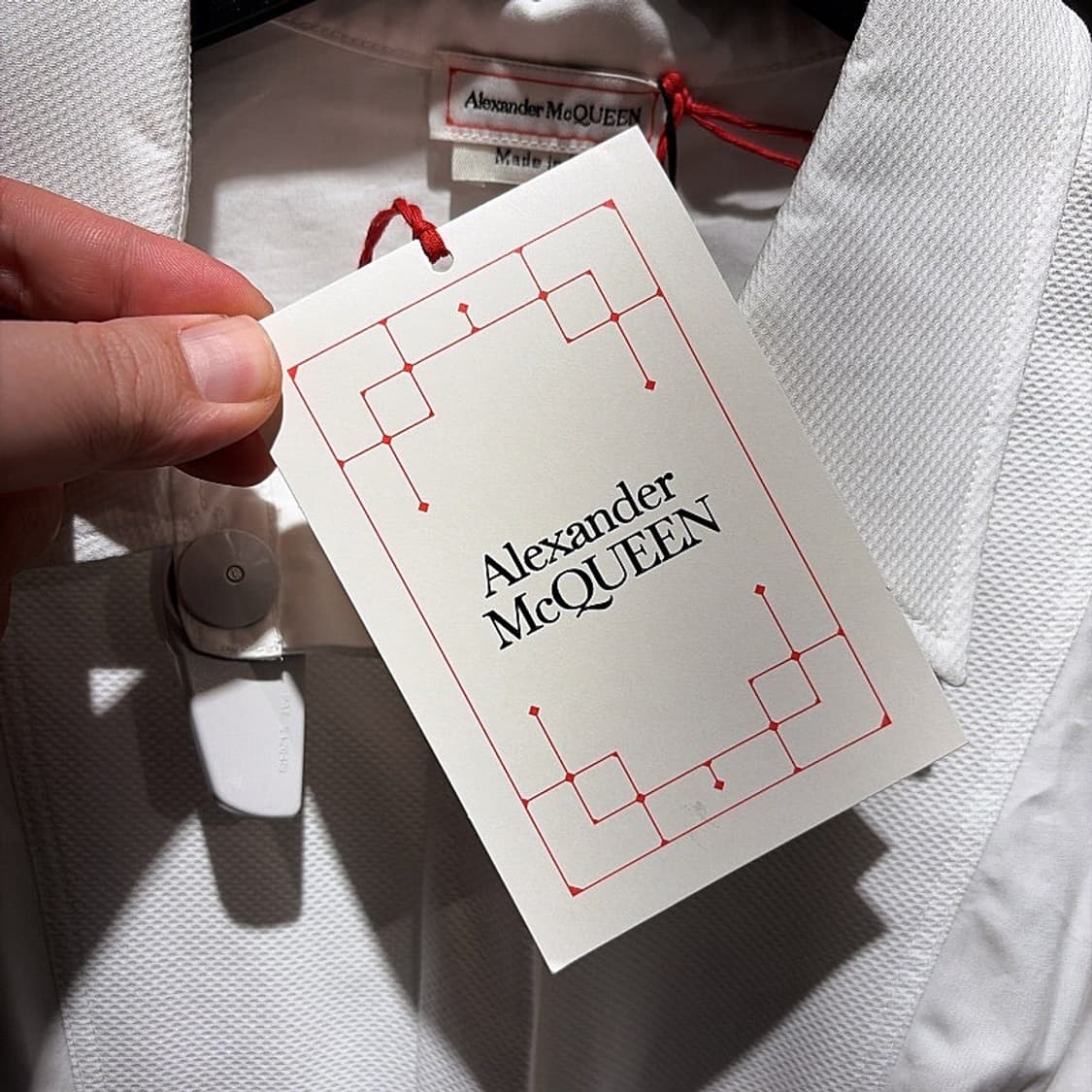 (정품/새상품) 알렉산더 맥퀸 여성 화이트 포플린 펜슬 셔츠 드레스 상품이미지5