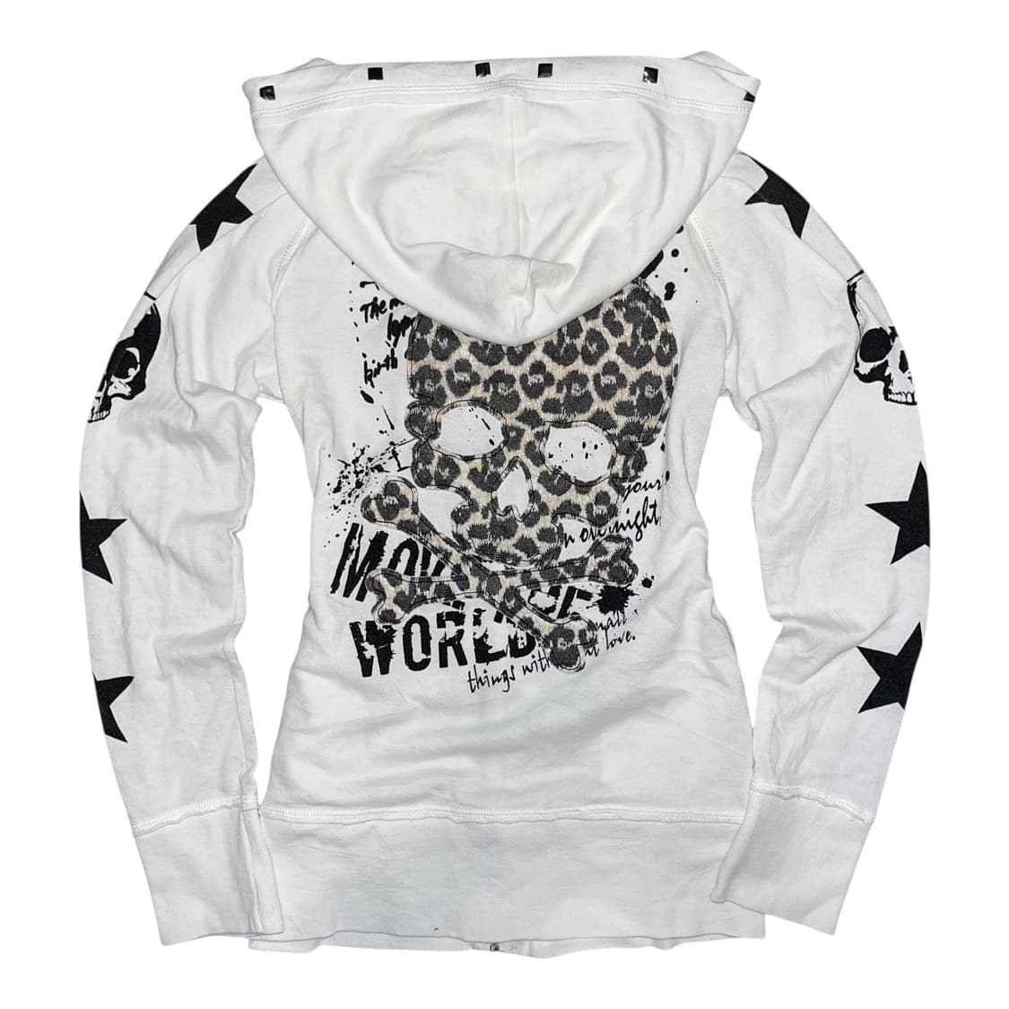 Sky Bomber 스카이봄버 호피해골패치 스터드 후드집업 펑크갸루y2k 상품이미지1