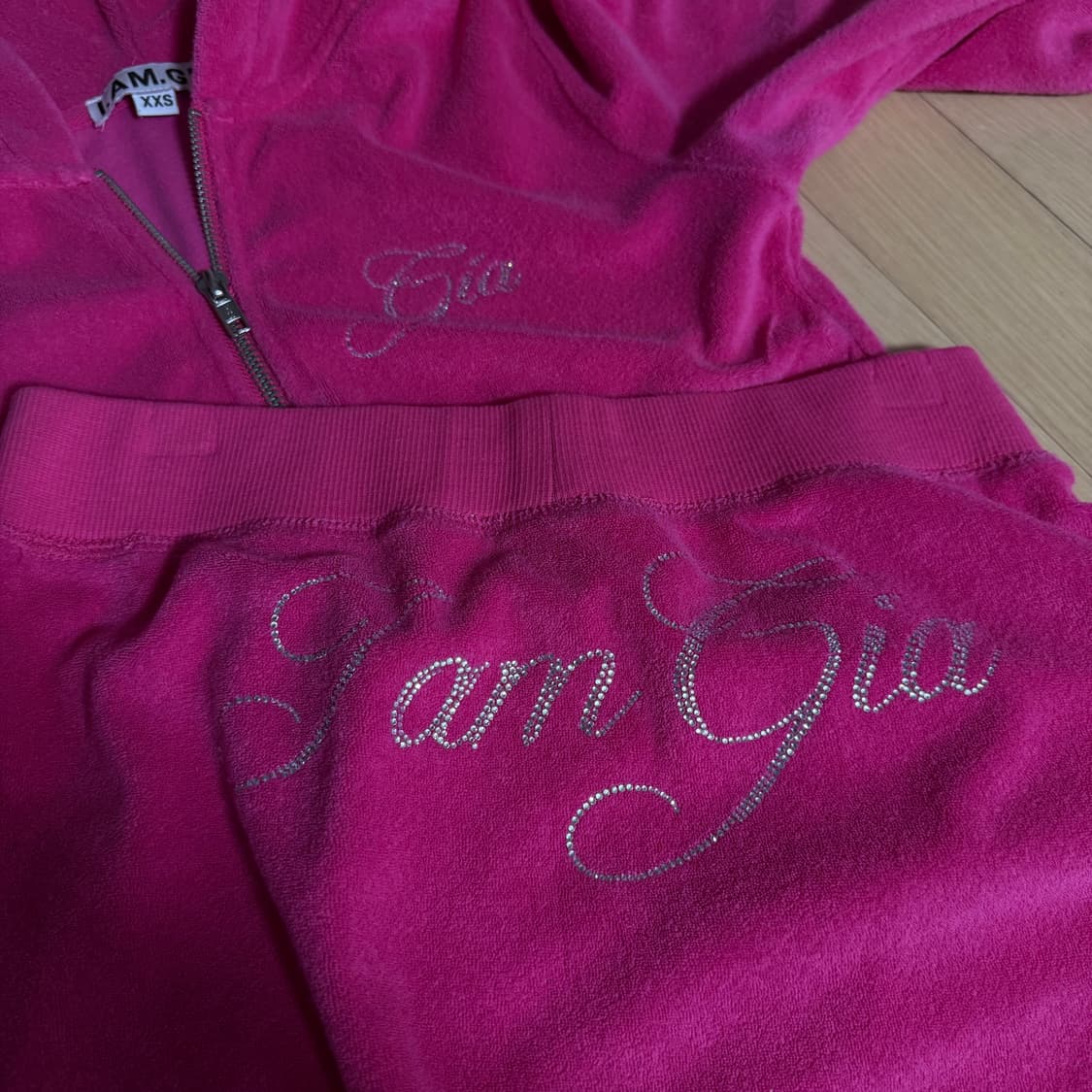 iamgia 아이엠지아 핑크 테리 셋업 xxs 상품이미지2