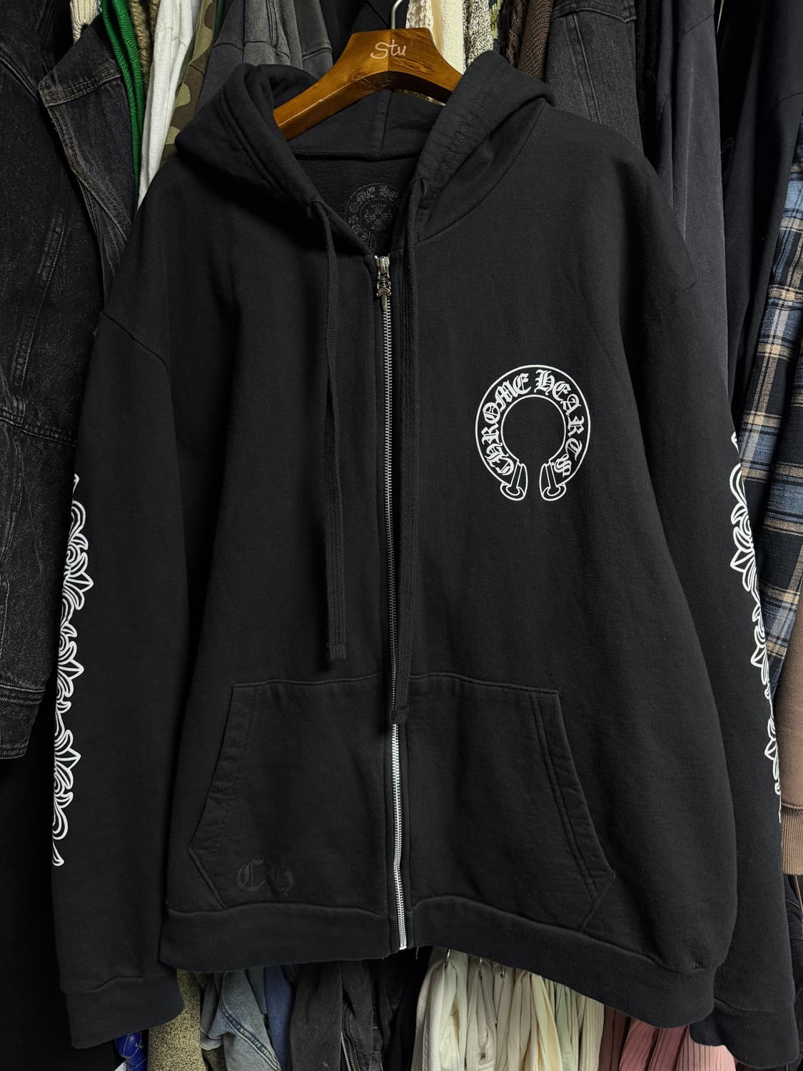 xl ) 크롬하츠 플로랄 홀스슈 퍽유 로고 후드집업 상품이미지1