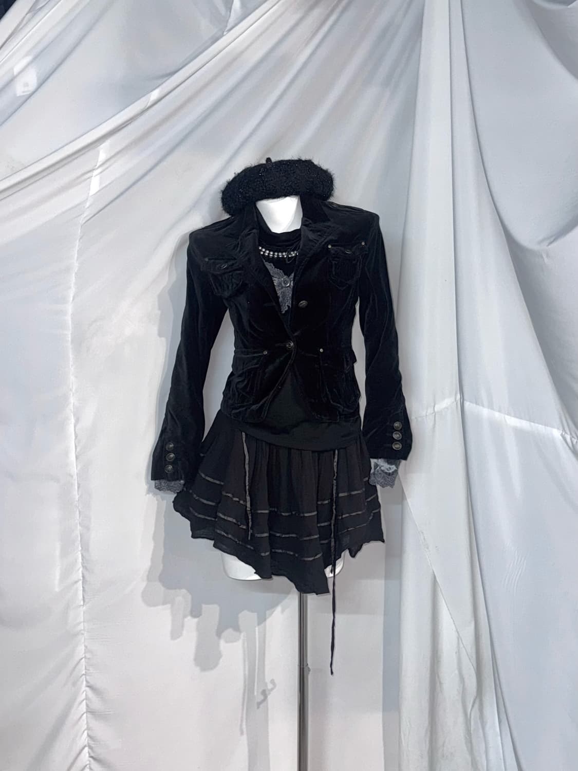 엑시즈팜 무채색 고스고딕 공겜여주 코디세트  상품이미지6