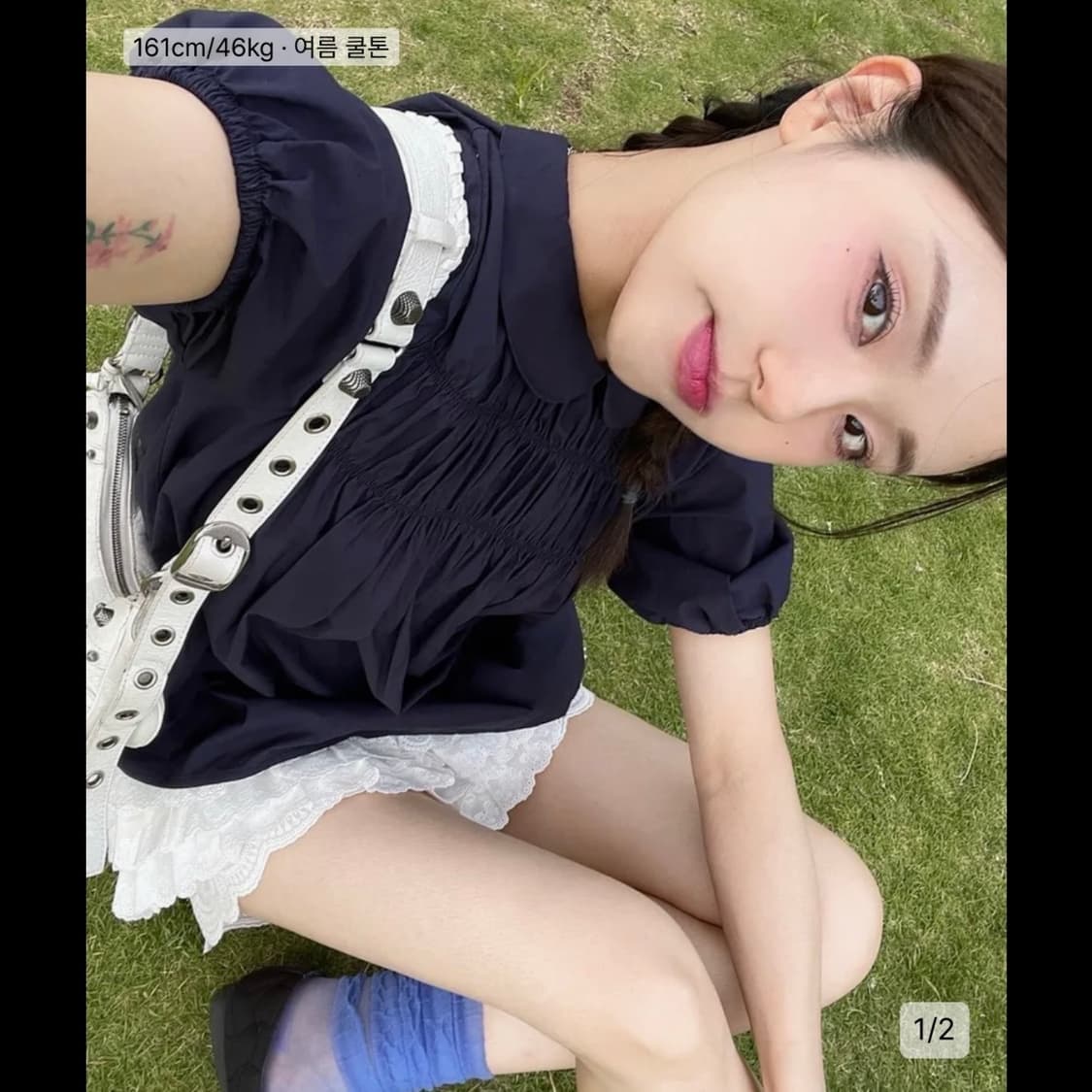 버뮬라 GATHER 칼라 블라우스 (새상품) 상품이미지8